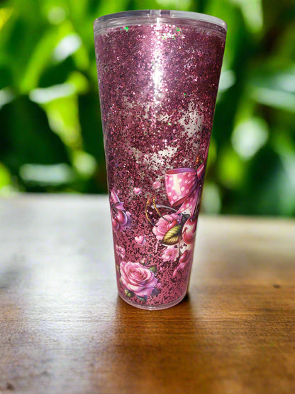 Cherries Snow globe acrylic tumbler 24oz