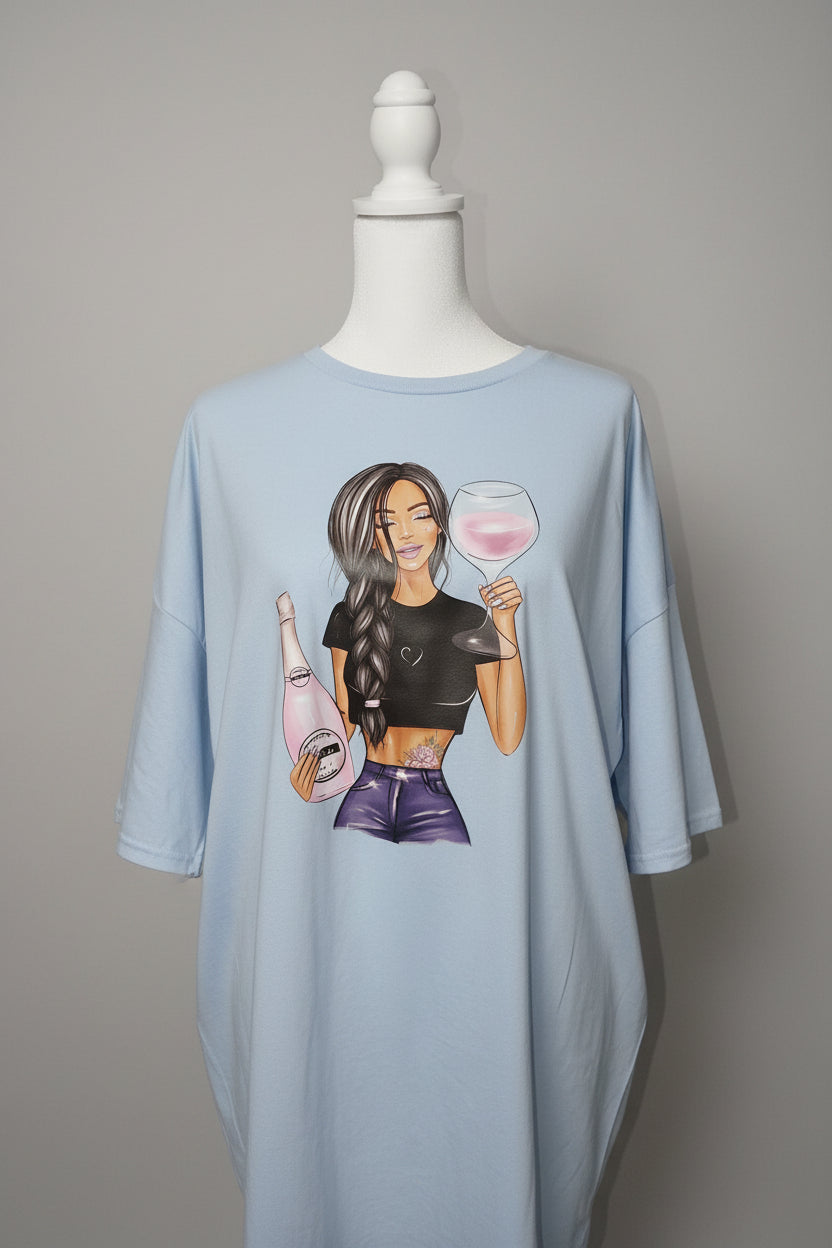 BOSS WINE GIRL  CREW-NECK T-SHIRT #3847