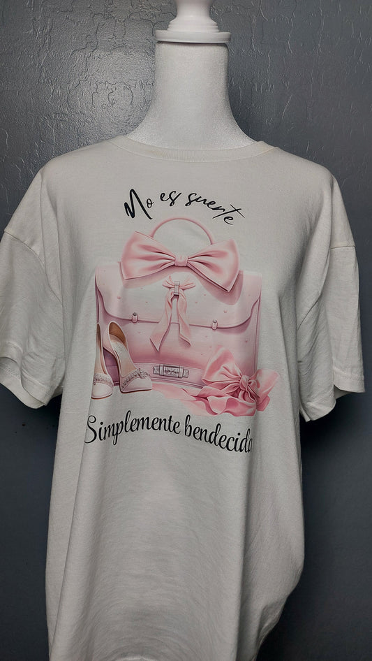 NO ES SUERTE SIMPLEMENTE BENDECIDA CREW NECK T-SHIRT