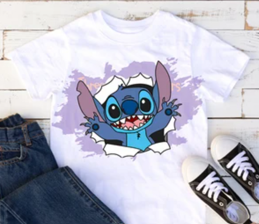 Stitch Breaking Through T-Shirt