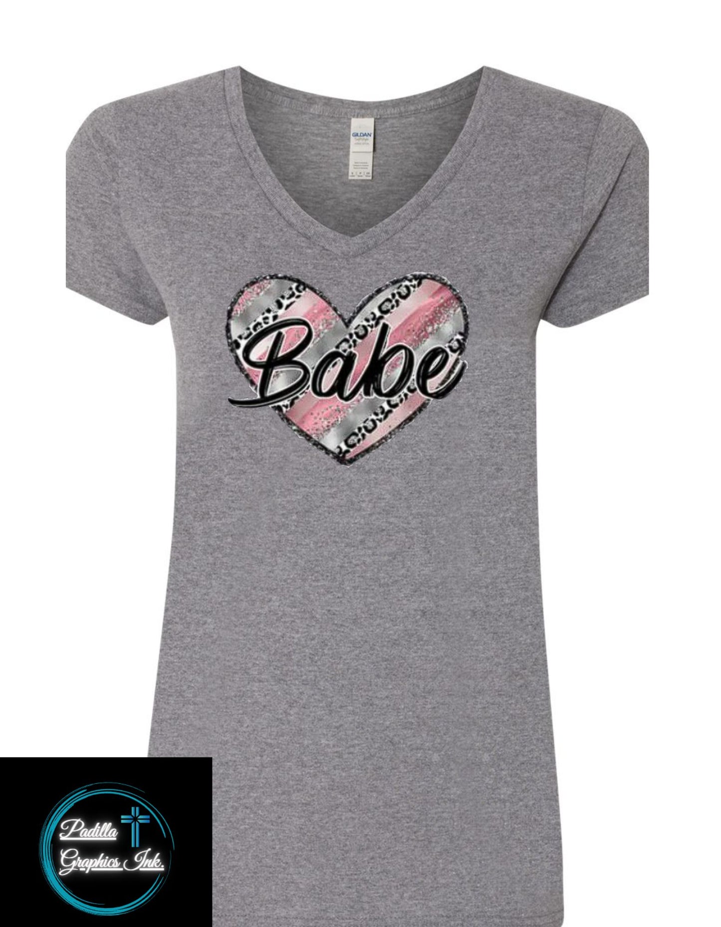 "Babe" Heart Print T-Shirt